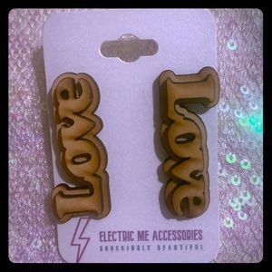 wooden earrings with sterling silver posts